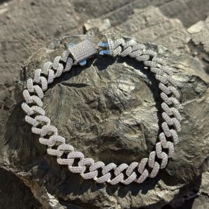 Luxury Cuban Link VVS Moissanite 925 Silver Iced Out Bracelet