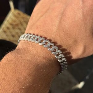 Luxury Cuban Link VVS Moissanite 925 Silver Iced Out Bracelet