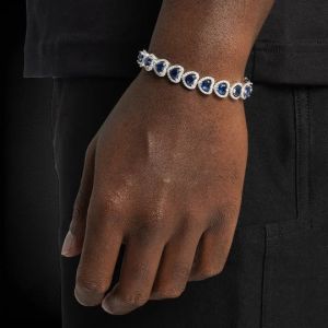 Luxury Heart Cut VVS Moissanite 925 Silver Tennis Bracelet
