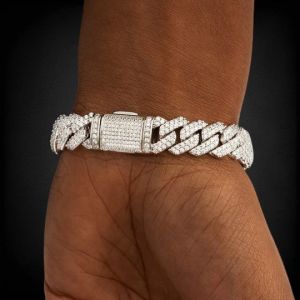 Luxury VVS Moissanite Cuban Link 925 Silver Bracelet