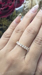 Oval Cut VVS Moissanite Diamond Eternity Band Ring