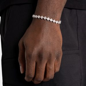 Premium Floral VVS Moissanite 925 Silver Tennis Bracelet