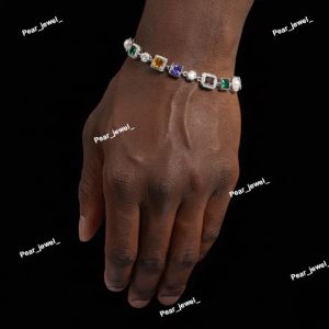 Premium Multicolor VVS Moissanite 925 Silver Link Bracelet
