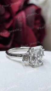 Radiant Cut VVS Moissanite Diamond 925 Silver Engagement Ring