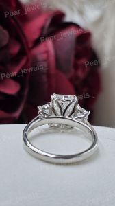 Radiant Cut VVS Moissanite Diamond 925 Silver Engagement Ring