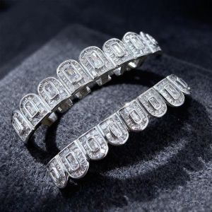 Regal Baguette VVS Moissanite 925 Silver Hip Hop Grillz Set
