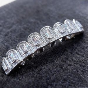Regal Baguette VVS Moissanite 925 Silver Hip Hop Grillz Set