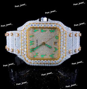 Stainless Steel Iced Out VVS Moissanite Diamond Luxury Wrist Watch