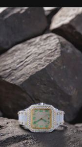 Stainless Steel Iced Out VVS Moissanite Diamond Luxury Wrist Watch
