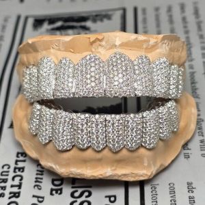 Supreme Full Set VVS Moissanite 925 Silver Hip Hop Grillz