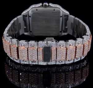 VVS Moissanite Diamond Iced Out Arabic Dial Stainless Steel Luxury Watch