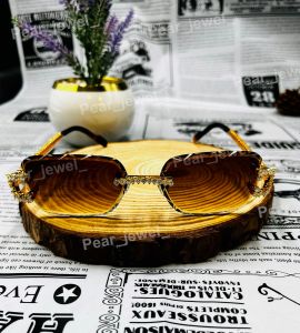 VVS Moissanite Diamond Rimless 925 Silver Statement Sunglasses