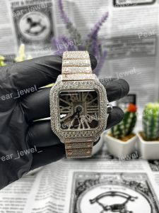 VVS Moissanite Skeleton Iced Out Square Unisex Watch