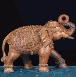 12 Inch Wooden Elephant Statue