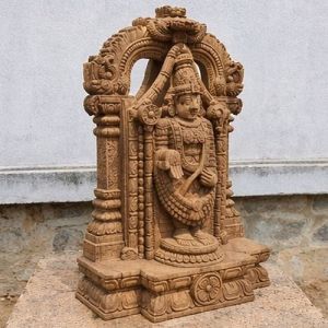 18 Inch Lord Tirupati Balaji Wooden Sculpture
