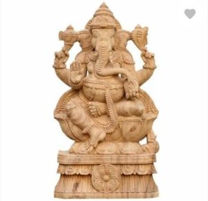 18 Inches Wooden Vinayagar Idol