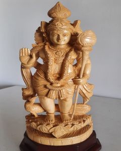 24 Inch Large Standing Wooden Murugan Idol