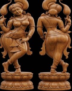 24 Inch Wooden Apsara Lady Statue