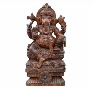 24 Inches Wooden Vinayaka Idol