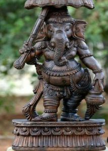 24 Inches Wooden Decorative Vinayaka Idol