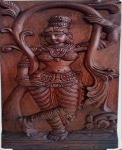 36 Inch Wooden Handicraft Lady Wall Panel