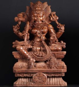 36 Inch Wooden Shakti Mariamman Statue