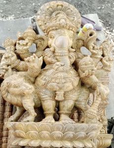 48 Inch Vaagai Wood Ganesha Idol