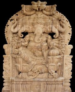 60 Inches Wooden Ganpati Statue