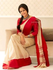 Red Border Pooja Saree