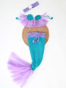 Crochet Mermaid Tail Set for Newborn Baby