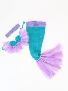 Crochet Mermaid Tail Set for Newborn Baby