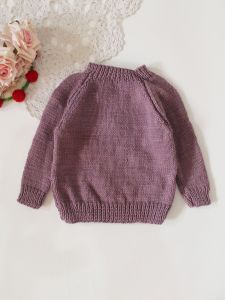 Handknitted Floral Embroidered Merino Pullover - Purple