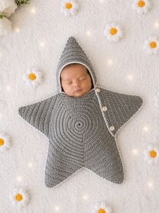 Handmade Crochet Baby Star Swaddle Wrap