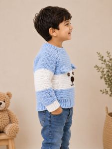 Handmade Crochet Bear Sweater for Toddlers