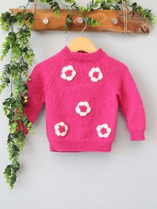 Handmade Floral Knit Sweater