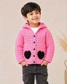 Pink Heart Hoodie Sweater
