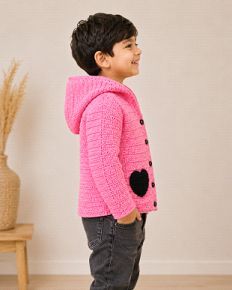 Pink Heart Hoodie Sweater