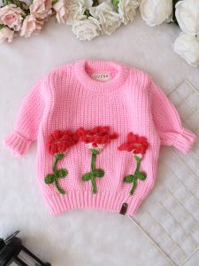 Rosy Bloom Knit Sweater