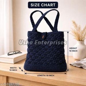 Navy Charm Handcrafted Crochet Handbag