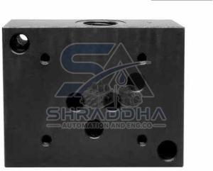 Blackodized Single Hydraulic Manifold Block