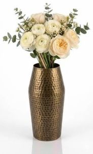 Antique Hammered Iron Flower Vase