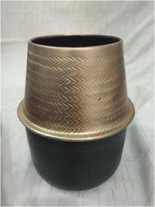 Golden Black Aluminium Flower Pot