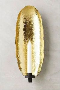 Golden Hammered Wall Candle Holder