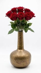 Hammered Aluminium Decorative Flower Vase