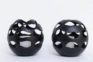 Modern Cutwork Iron Candle Holder Set