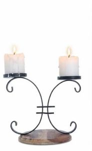 Traditional Dual Iron Candle Holder