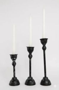Traditional Iron Taper Candle Stand Set