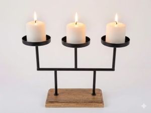 Vintage Triple Iron Candle Holder