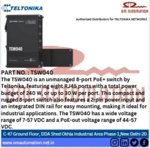 Teltonika Tsw040  8-Port POE Ethernet Switch
