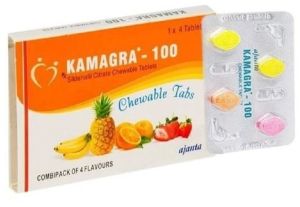 Kamagra 100mg Sildenafil Citrate Chewable Tablets
